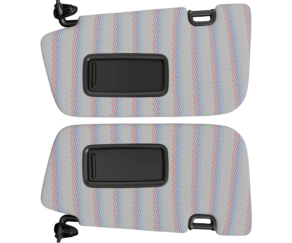 Subaru Impreza OEM sun visors wrapped in 3 Mtech M Grey fabric