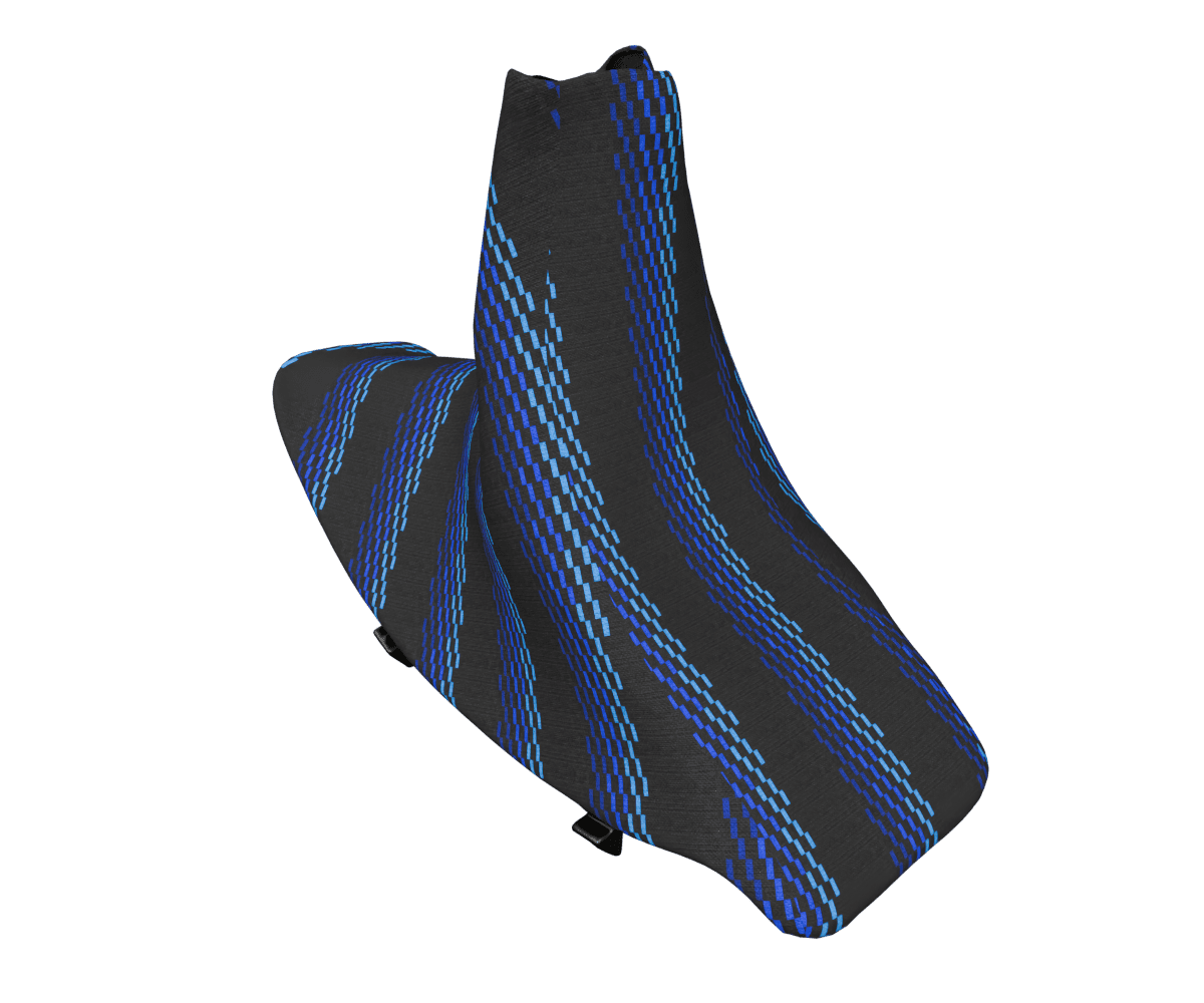 bmw e9x OEM e brake boot wrapped in 3 Mtech Blue fabric