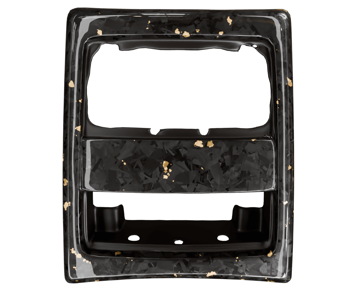 bmw e9x Forged carbon fiber rear center vent with colored flakes finished in high gloss