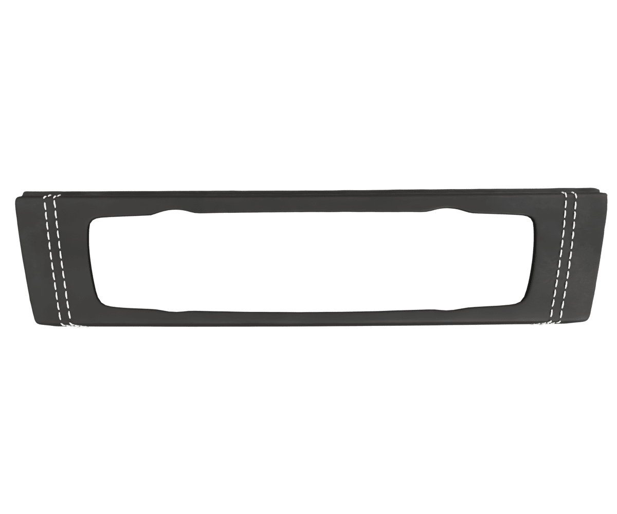 bmw e9x idrive Custom upholstered black Alcantara ac panel cover with parallel stitching