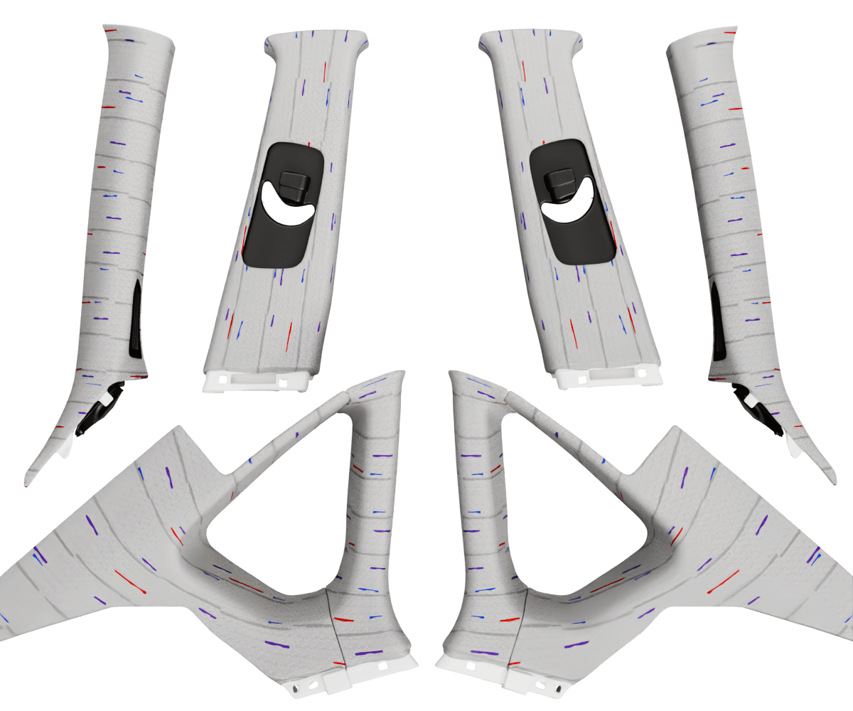 infiniti m45 OEM pillars wrapped in 3 M Rain Grey