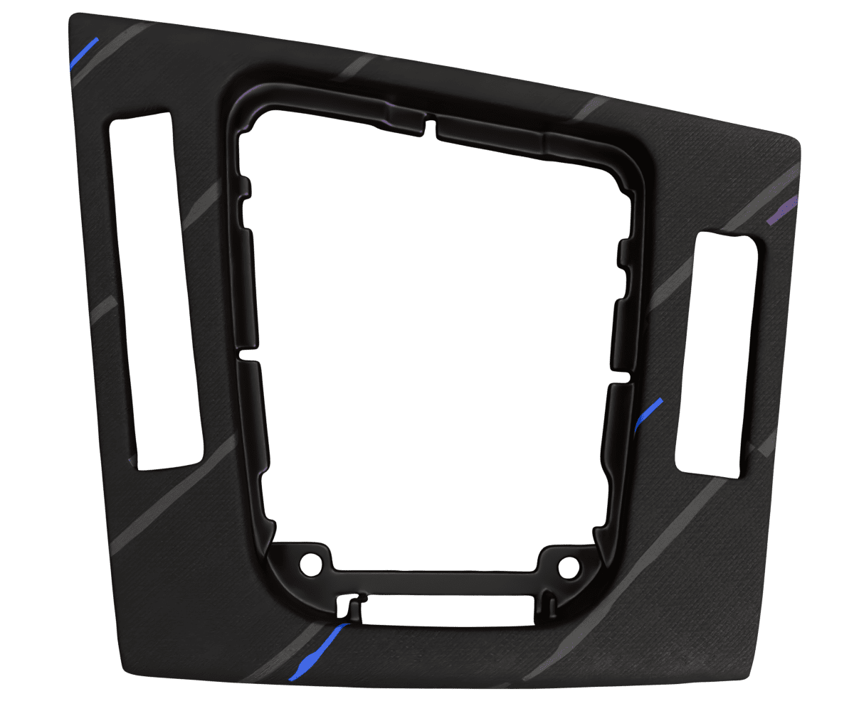 bmw e46 OEM center console wrapped in 3 M Rain Black fabric