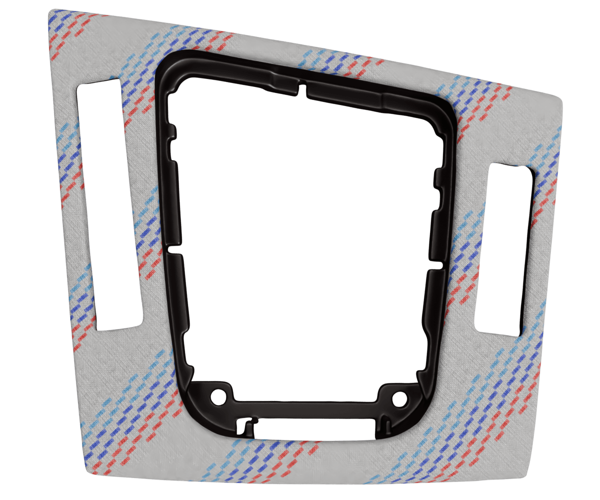 bmw e46 OEM center console wrapped in 3 Mtech M Grey fabric