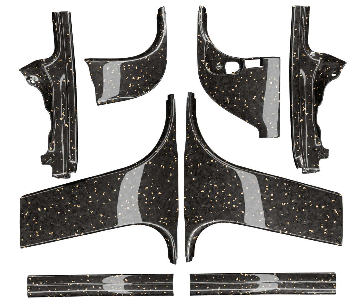 bmw e90 Forged carbon fiber door sill trim cover with colored flakes finished in high gloss