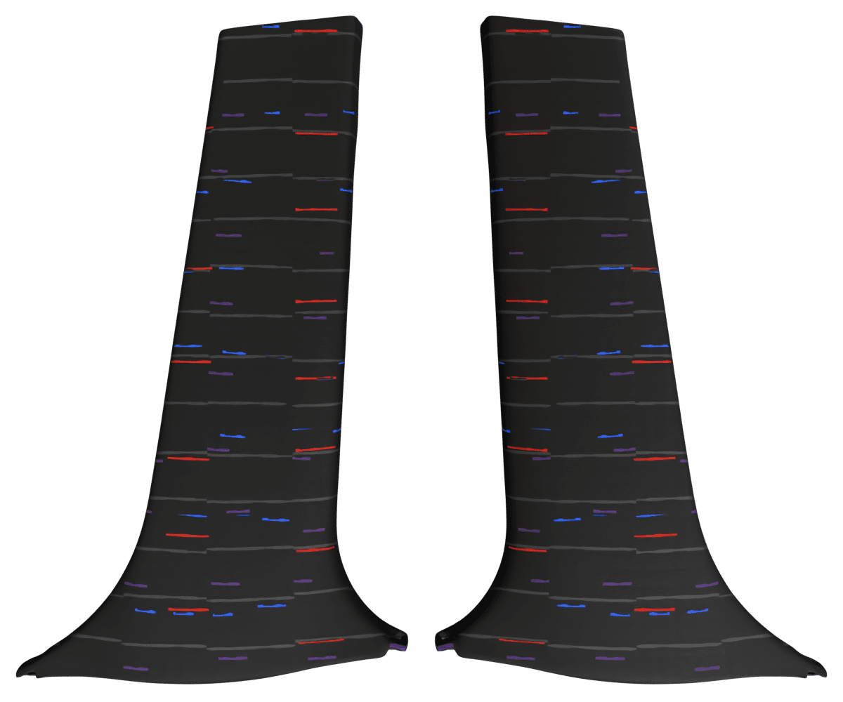 lexus is300 OEM lower b pillar set wrapped in 3 M Rain Black fabric