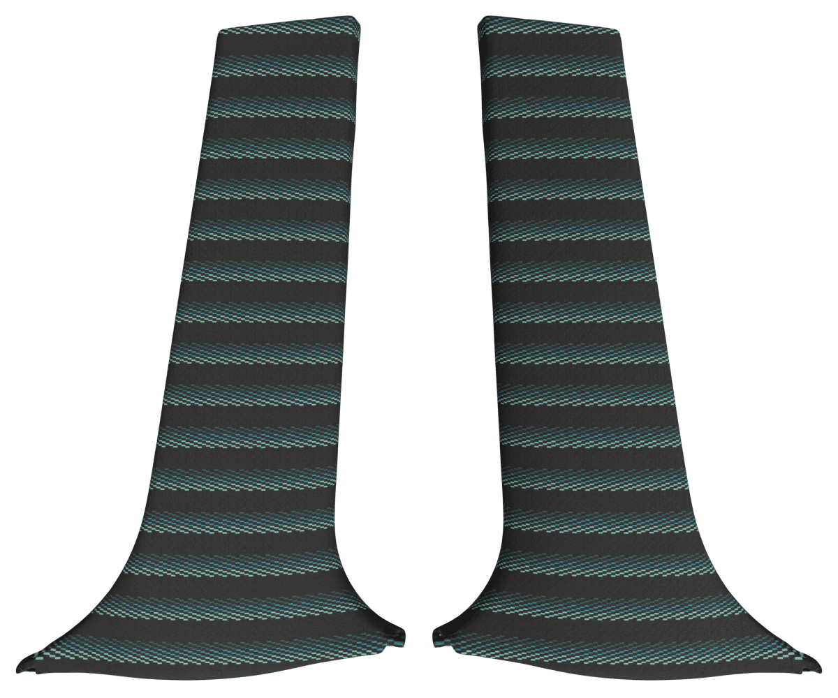 lexus is300 OEM lower b pillar set wrapped in 3 Mtech Green fabric