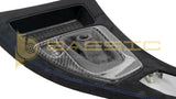 BMW E90 E92 E93 E9X Center Console CIC Alcantara Blue Stitch Carbon Shift Plate